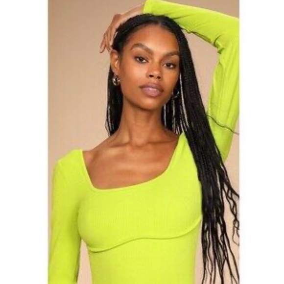 Lulus Tops - Lulu's Neon Green Bodysuit